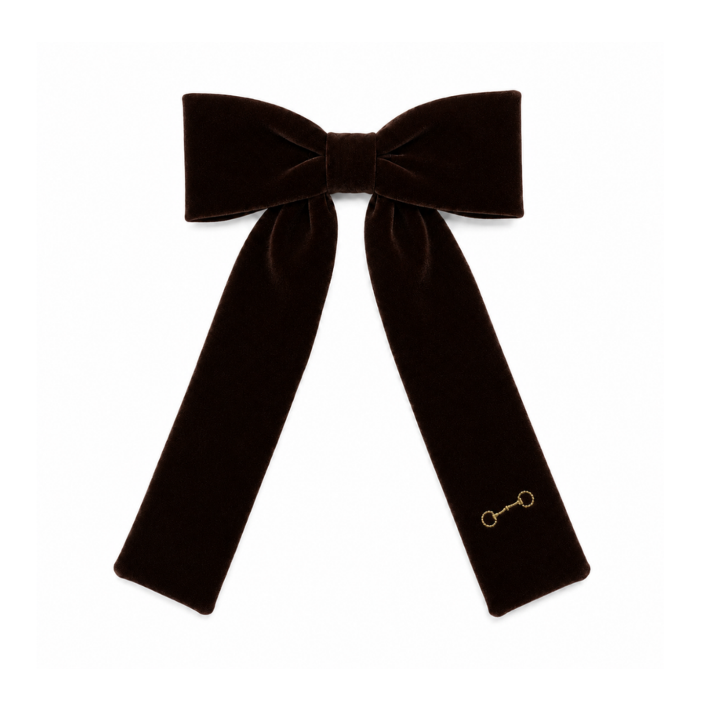 Bandeau Brown Velvet Gold Embroidered Large Bow Clip
