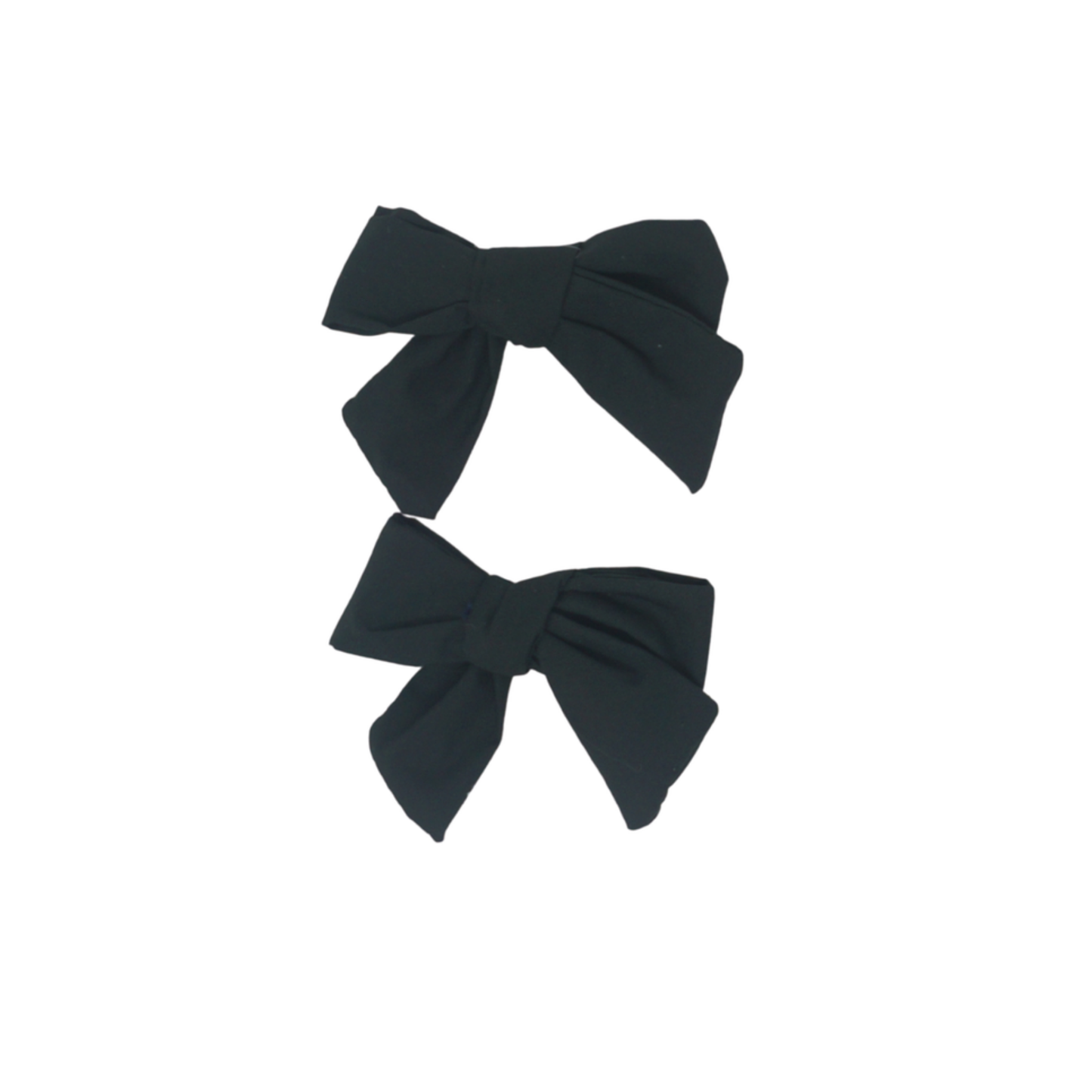 Bandeau Black Taffeta Winter Mini Bow Clip Set