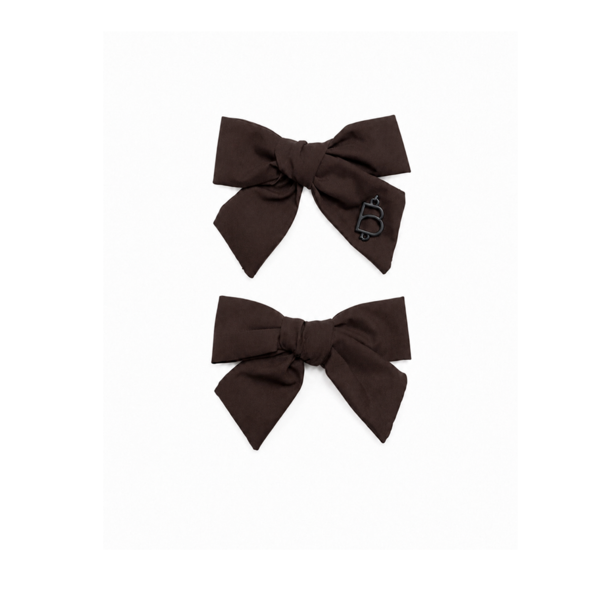Bandeau Brown Taffeta Winter Mini Bow Clip Set