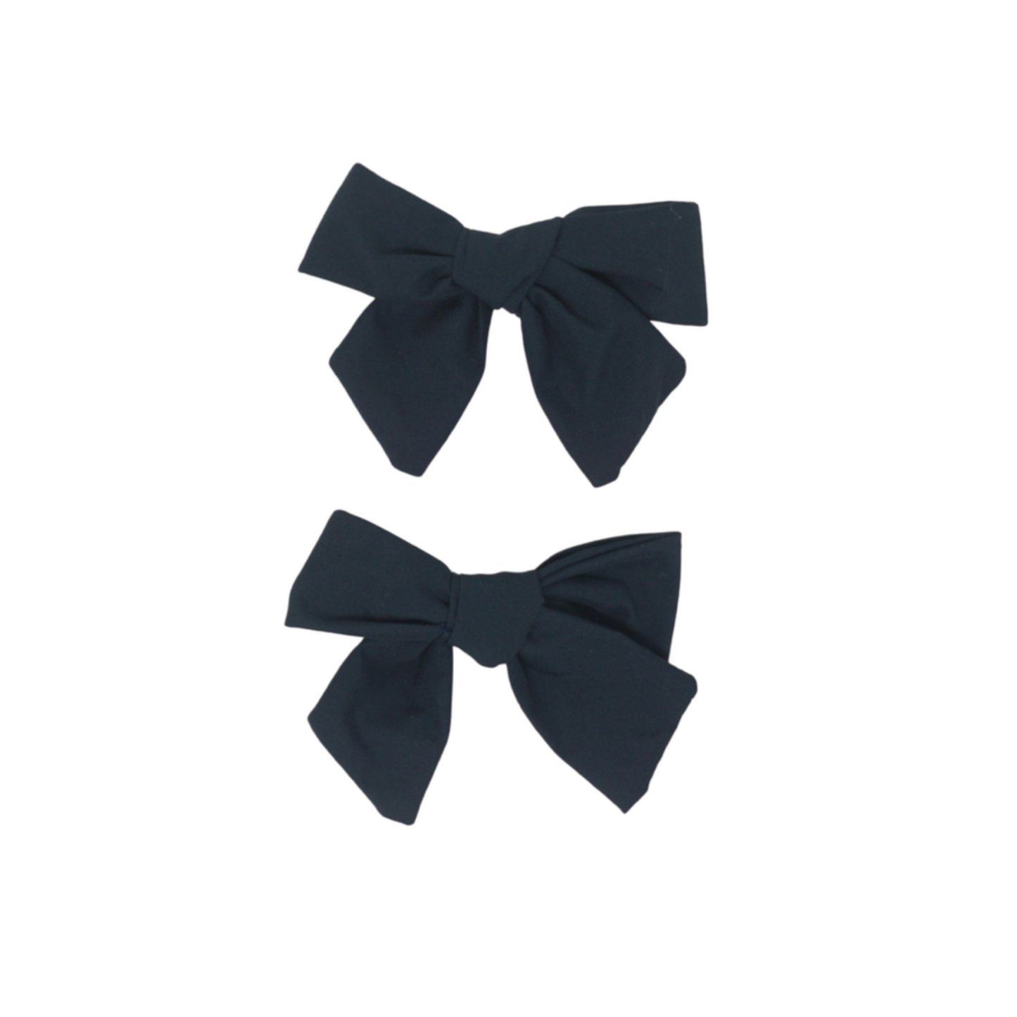 Bandeau Navy Taffeta Winter Mini Bow Clip Set