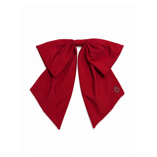 Bandeau Burgundy Taffeta Winter Dressy Bow Clip