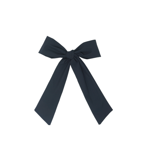 Bandeau Navy Taffeta Winter Classic Large Bow Clip