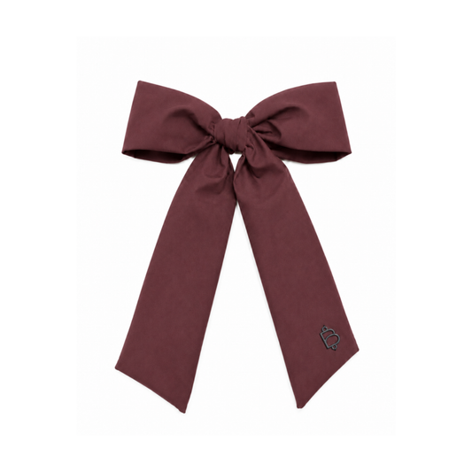 Bandeau Plum Taffeta Winter Classic Large Bow Clip