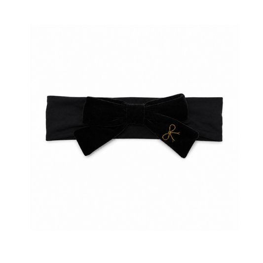Bandeau Black Velvet Gold Embroidered Baby Modal Band