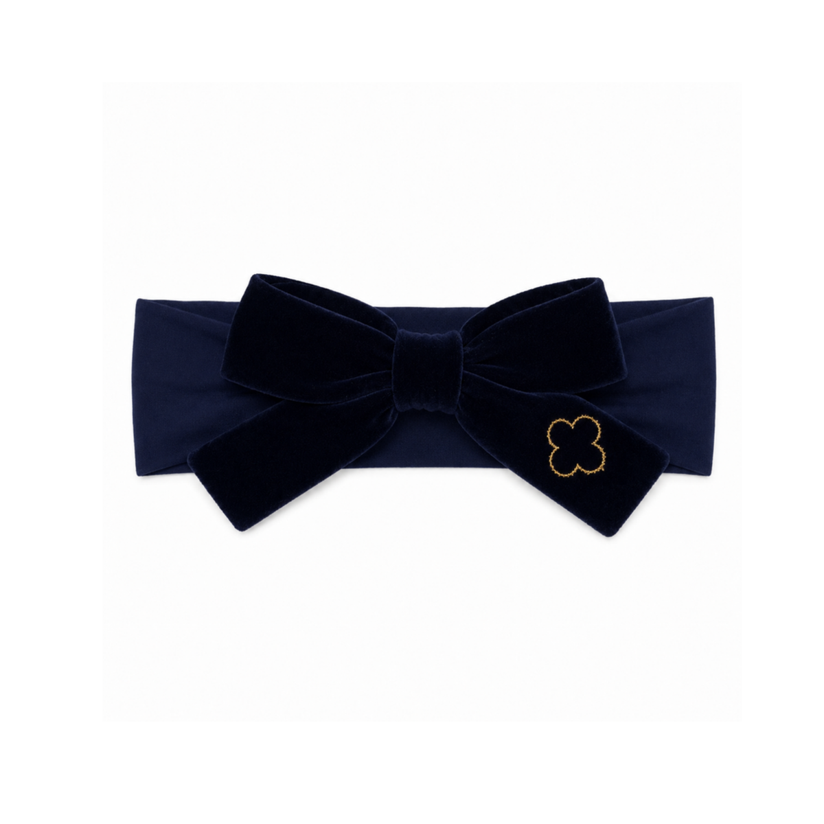 Bandeau Navy Velvet Gold Embroidered Baby Modal Band