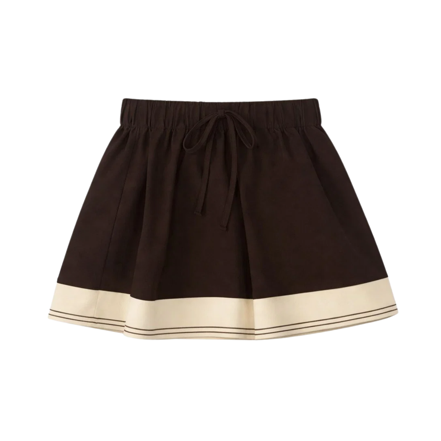Bonjoy Brown Striped Collar Skirt
