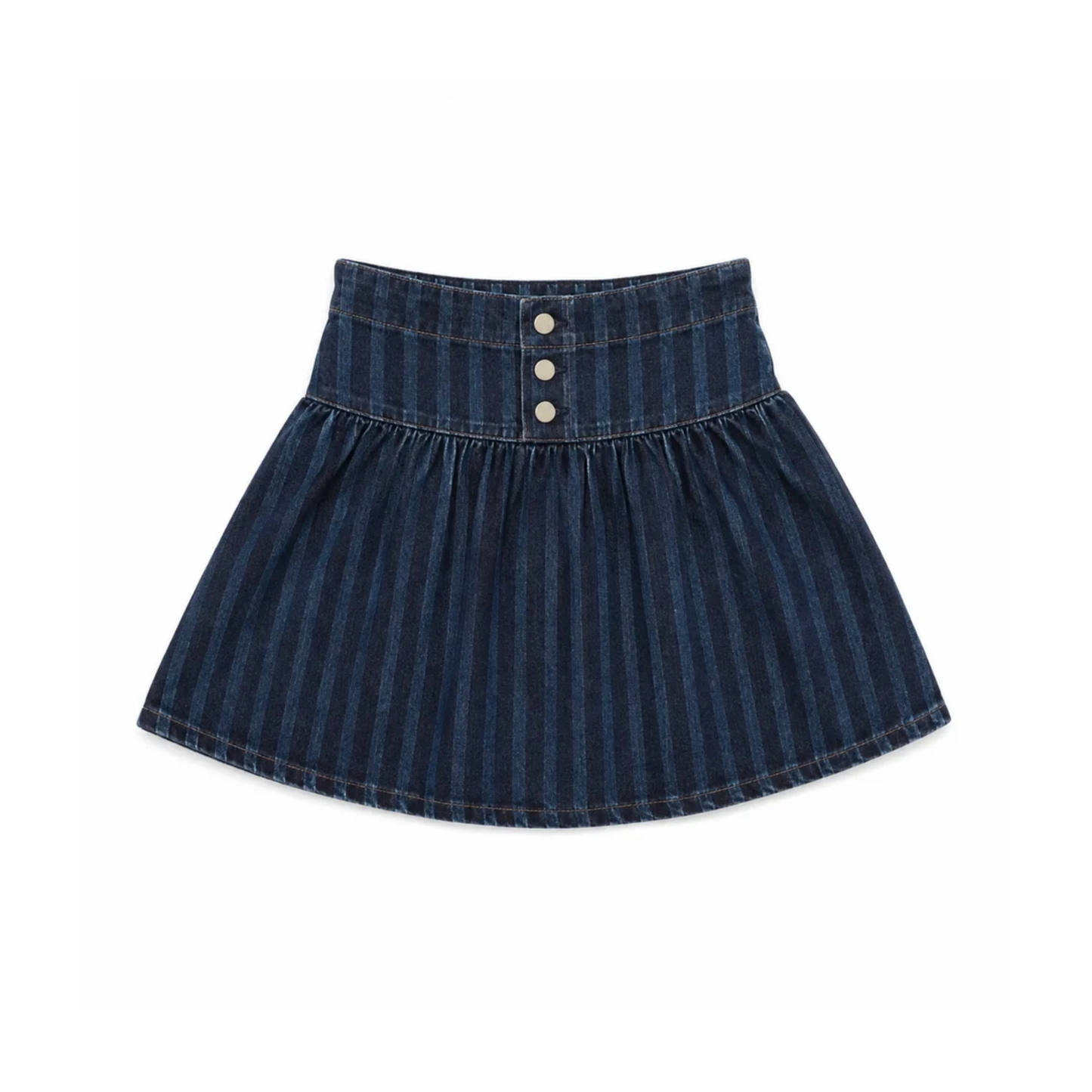 Bonjoy Denim Striped Printed Denim Skirt