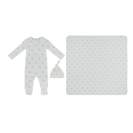 Kipp Baby Blue Petits Amis Footie Hat & Blanket Set