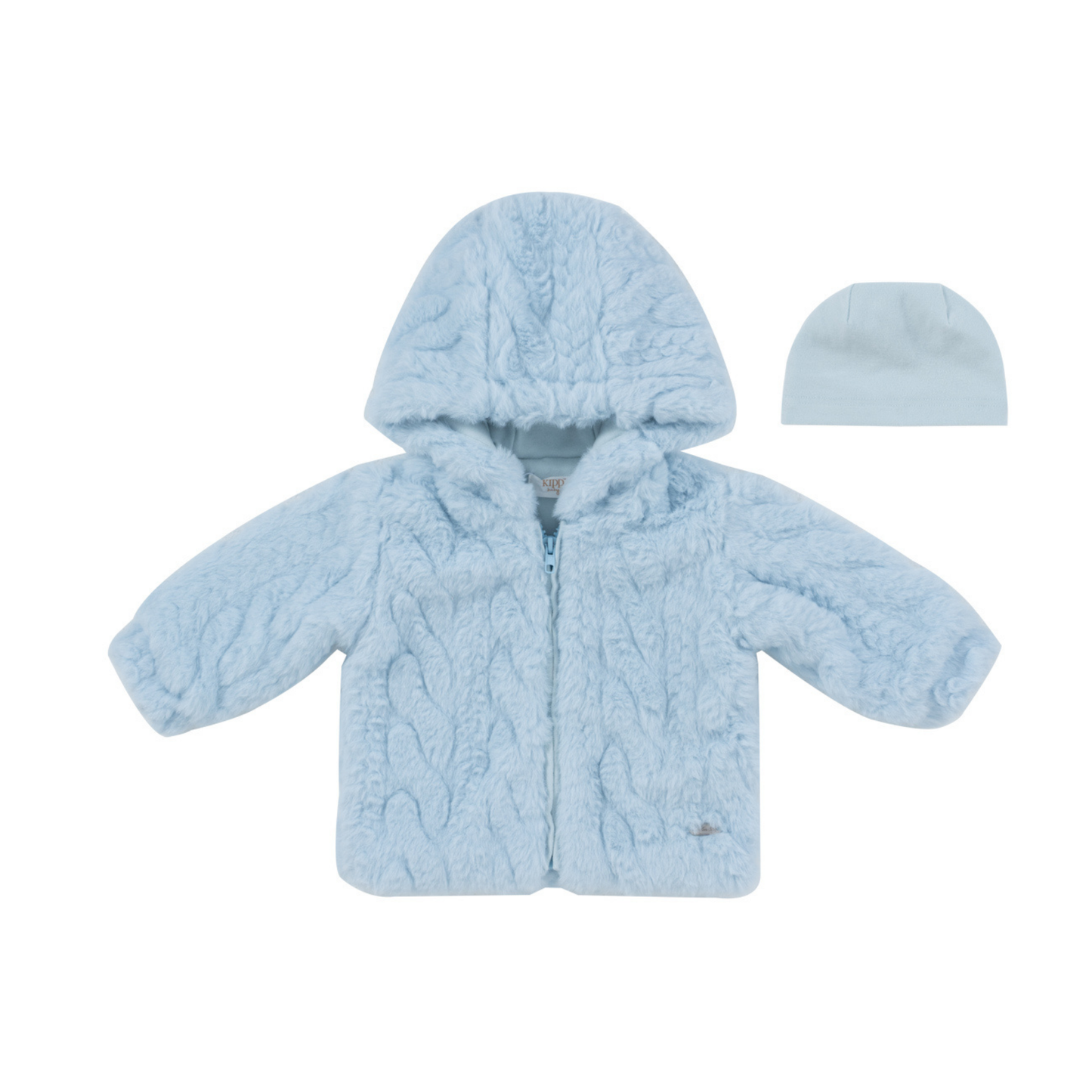 Kipp Baby Blue Atelier Cable Fur Jacket & Hat