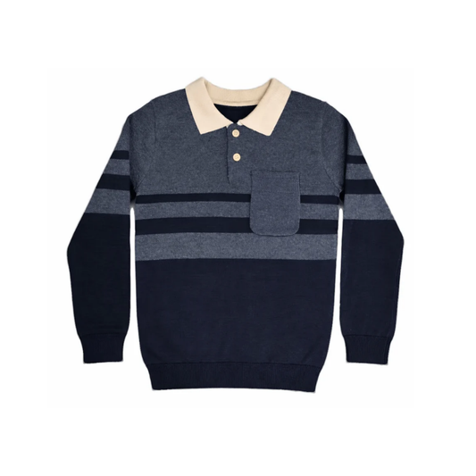 Kipp Blue Sol Knit Polo Sweater