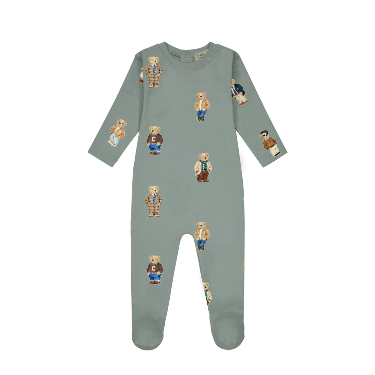 Crew Lounge Jade Teddy Pattern Lounge Footie