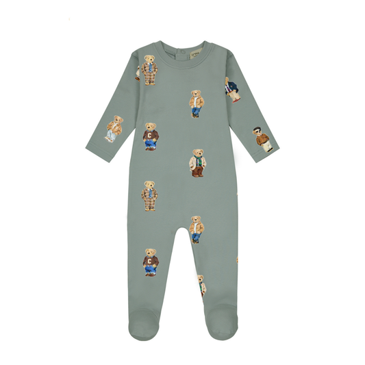 Crew Lounge Jade Teddy Pattern Lounge Footie