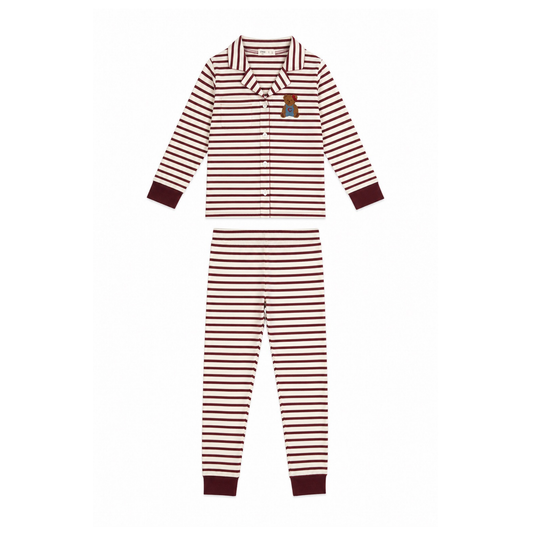 Crew Lounge Maroon Teddy Grandpa Set