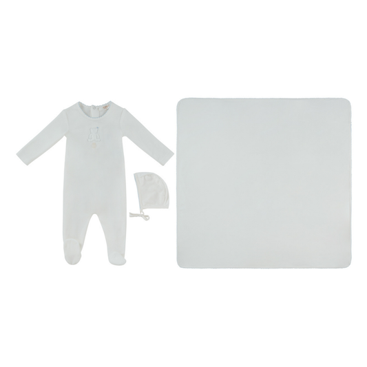 Kipp Baby Blue Fur Ever Yours Footie Hat & Blanket Set