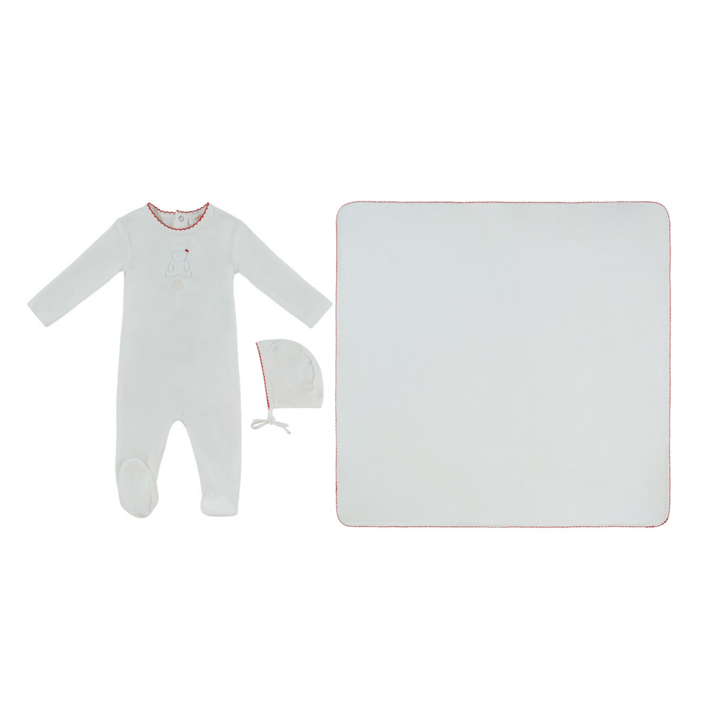 Kipp Baby Red Fur Ever Yours Footie Hat & Blanket Set