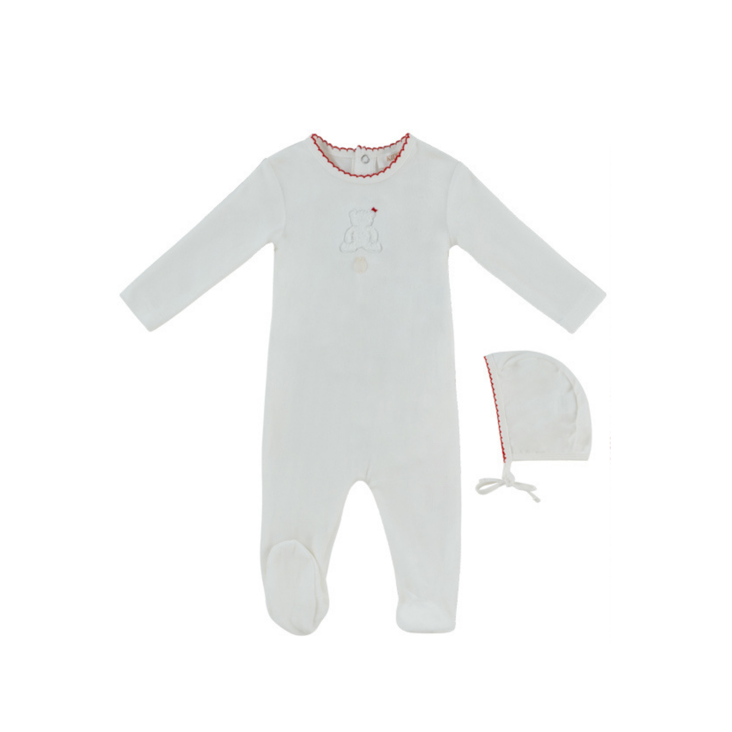 Kipp Baby Red Fur Ever Yours Footie & Hat Set