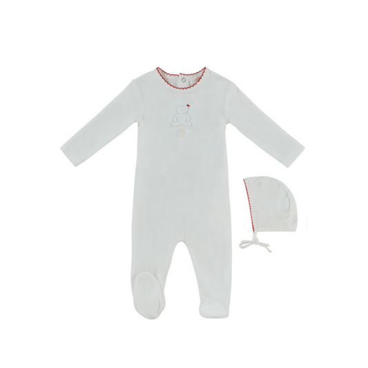 Kipp Baby Red Fur Ever Yours Footie & Hat Set