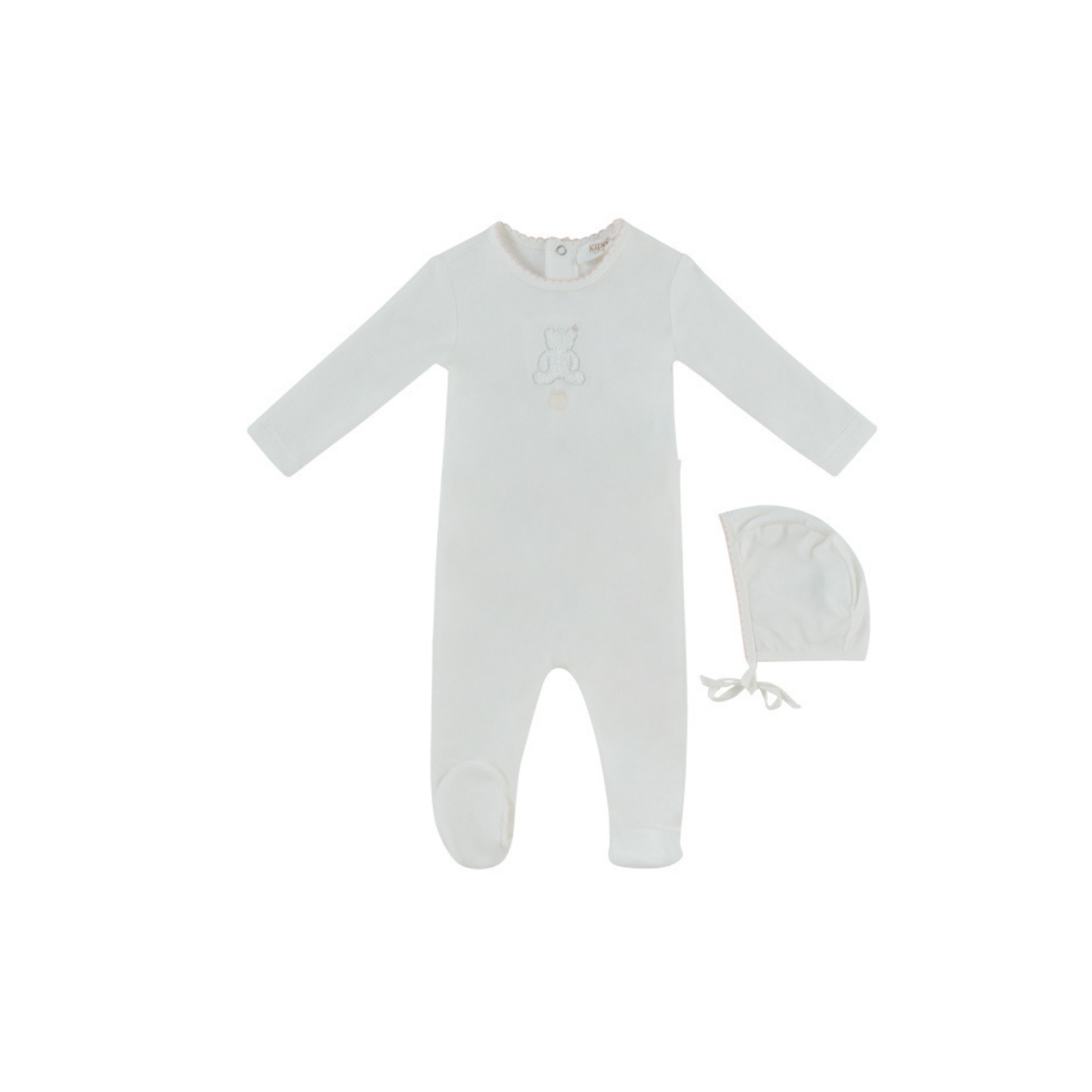 Kipp Baby Pink Fur Ever Yours Footie & Hat Set