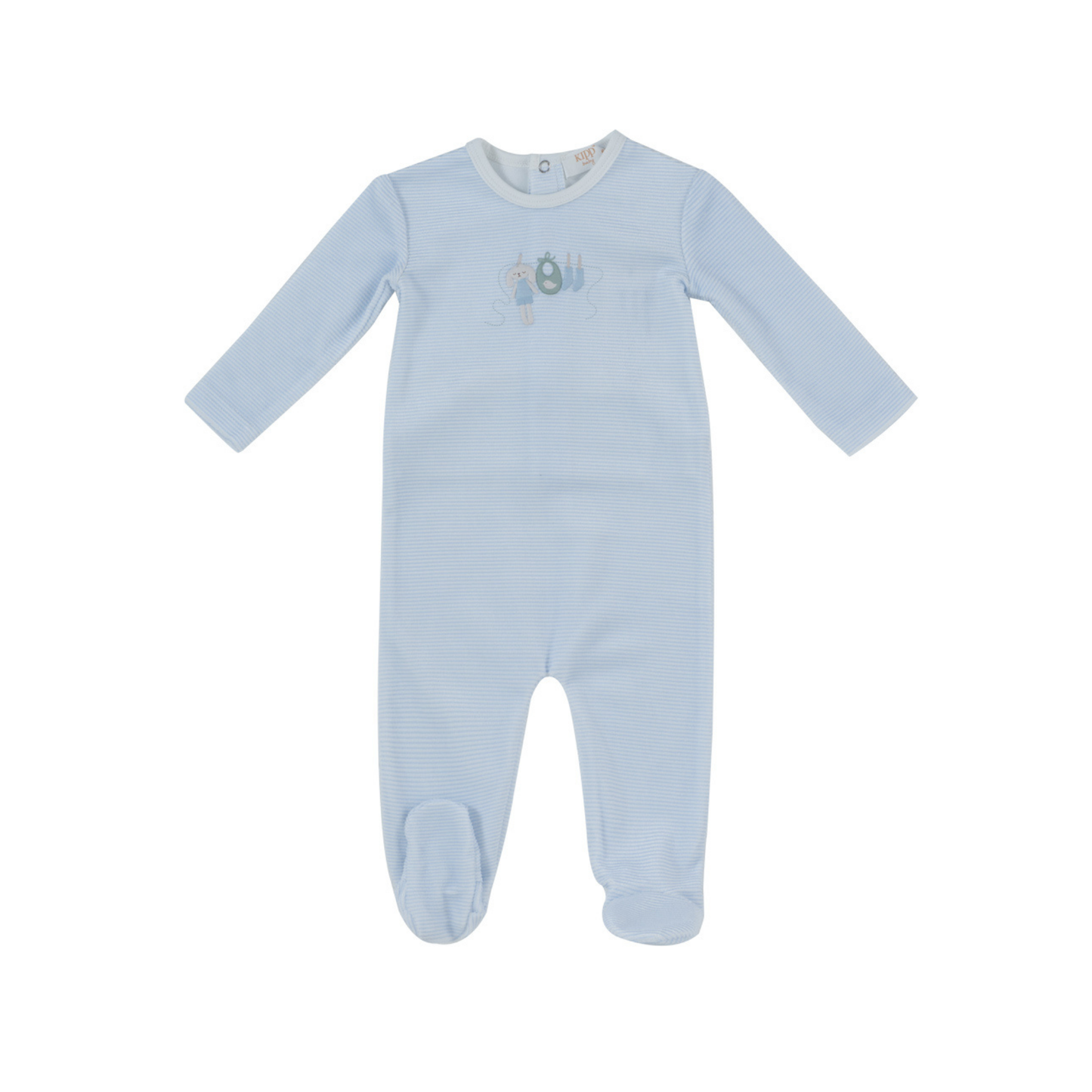 Kipp Baby Blue Bunny Stripe Footie
