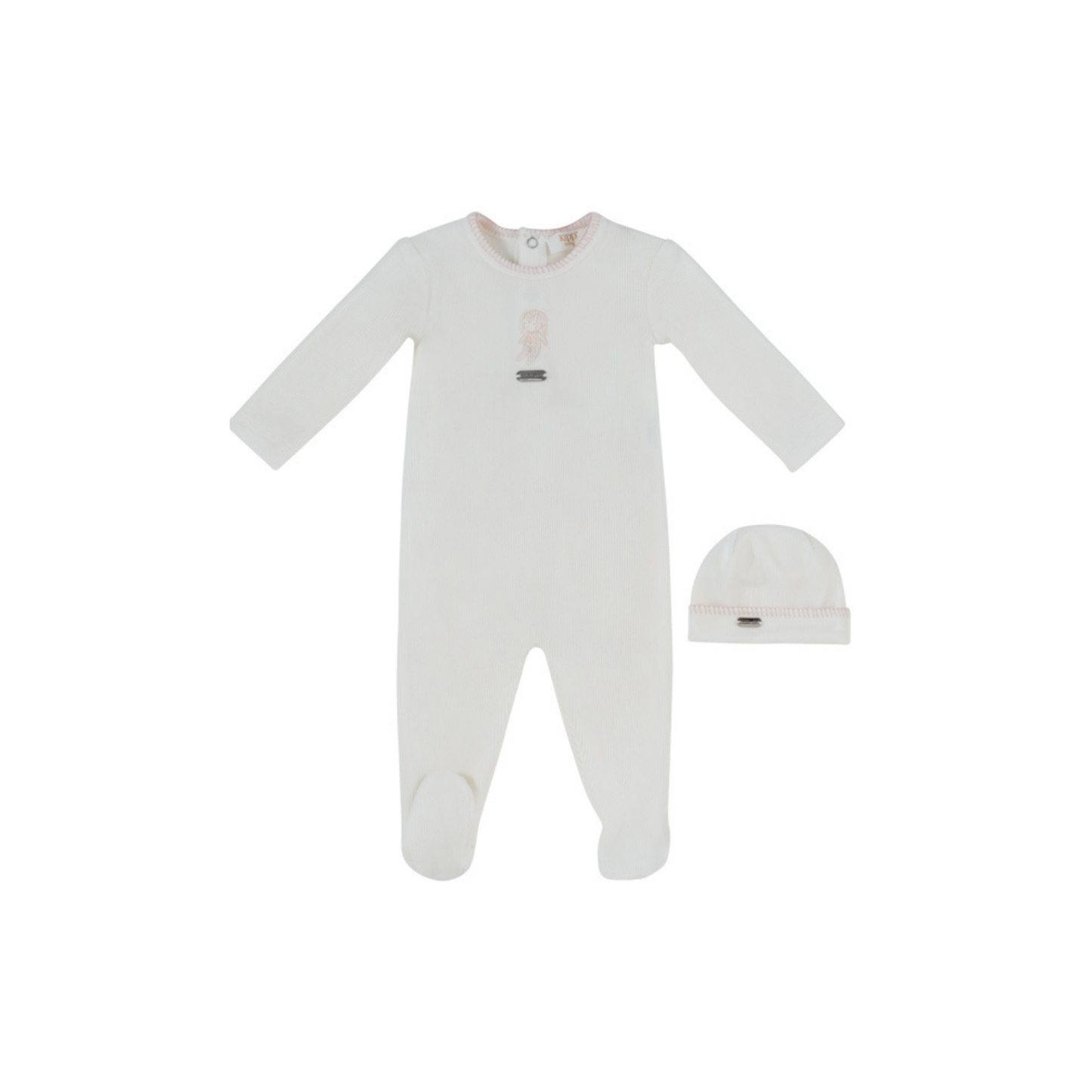 Kipp Baby Pink Atelier Bunny Footie & Hat Set