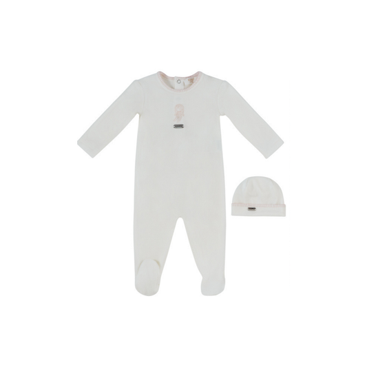 Kipp Baby Pink Atelier Bunny Footie & Hat Set