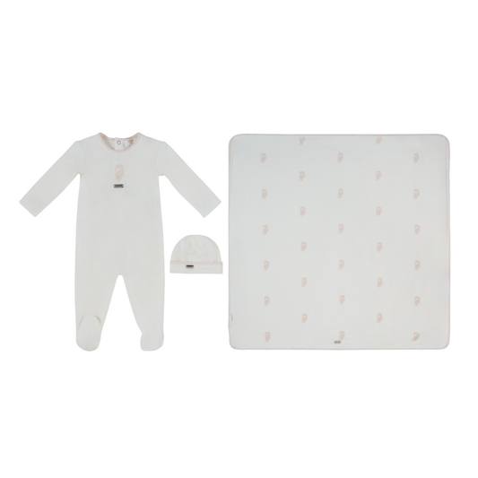 Kipp Baby Pink Atelier Bunny Footie Hat & Blanket Set