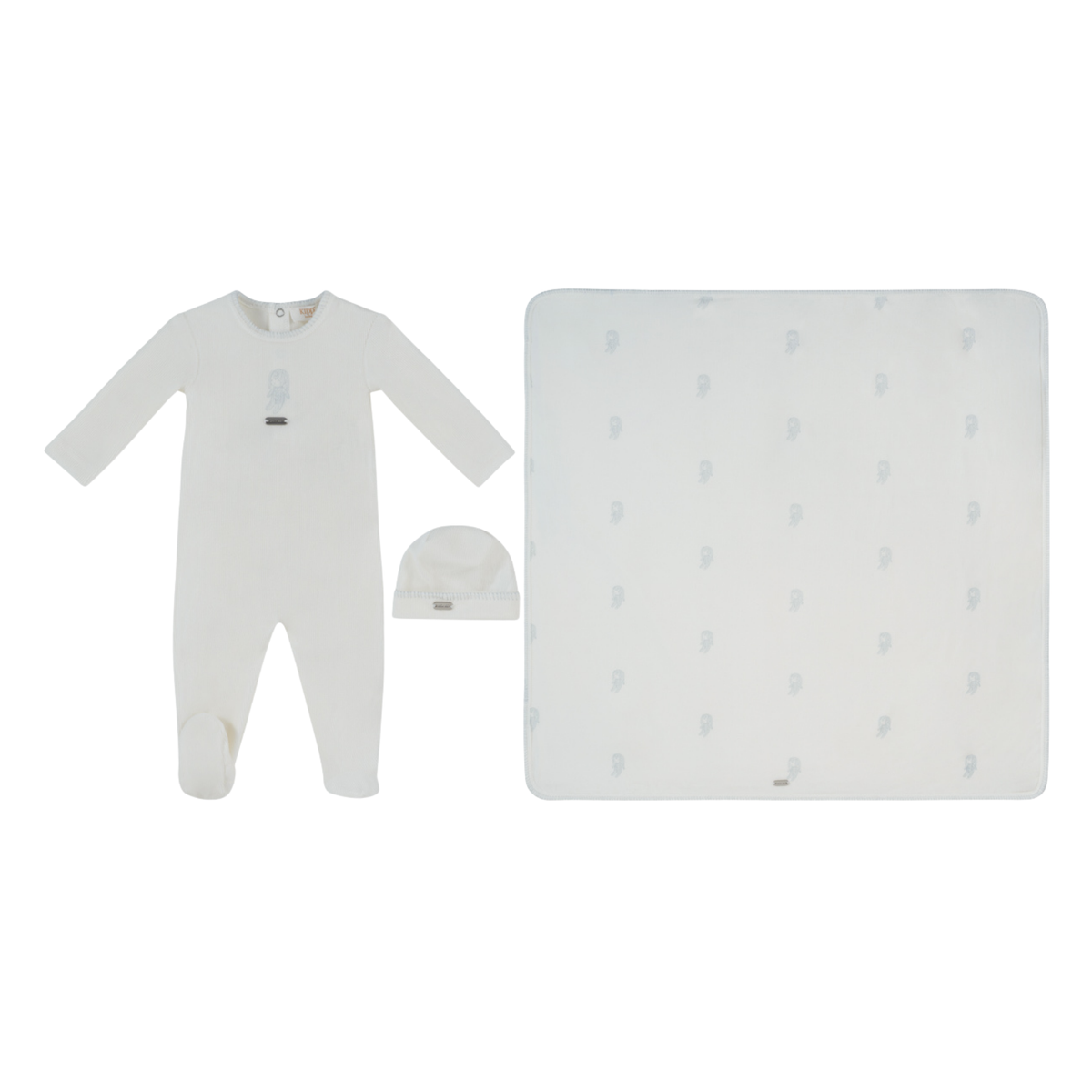 Kipp Baby Blue Atelier Bunny Footie Hat & Blanket Set
