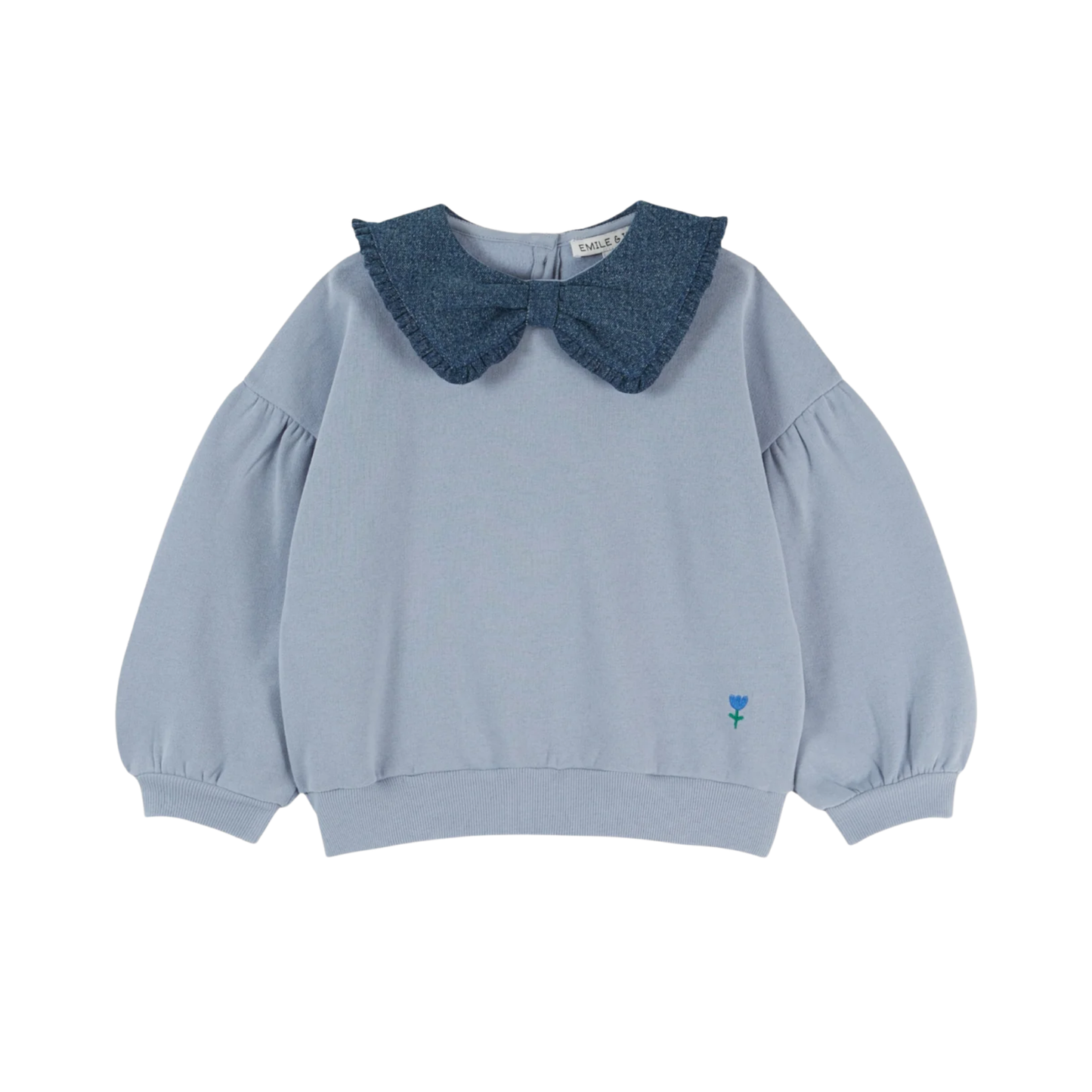 Emile Et Ida Seafoam Peter Pan Collar Long Sleeve Sweatshirt
