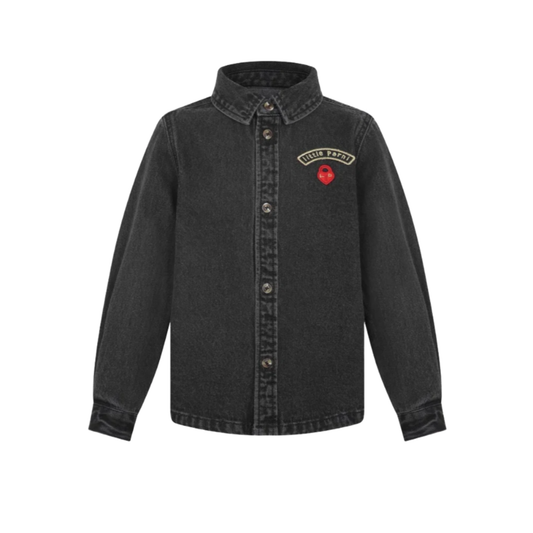 Little Parni Black Denim Denim Shirt