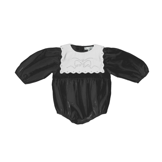 Bebe Organic Midnight Evie Pointelle Long Sleeve Romper