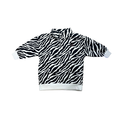 The New Society Zebra Print Logo Long Sleeve Polo Dress