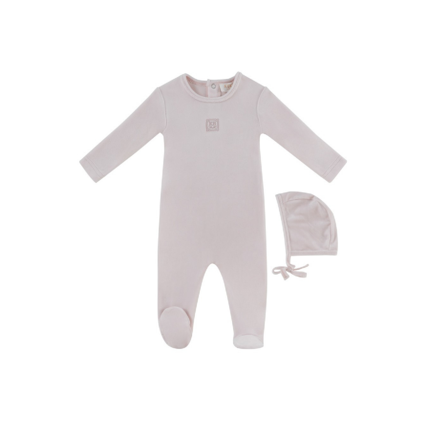 Kipp Baby Pink KB Logo Footie & Hat Set