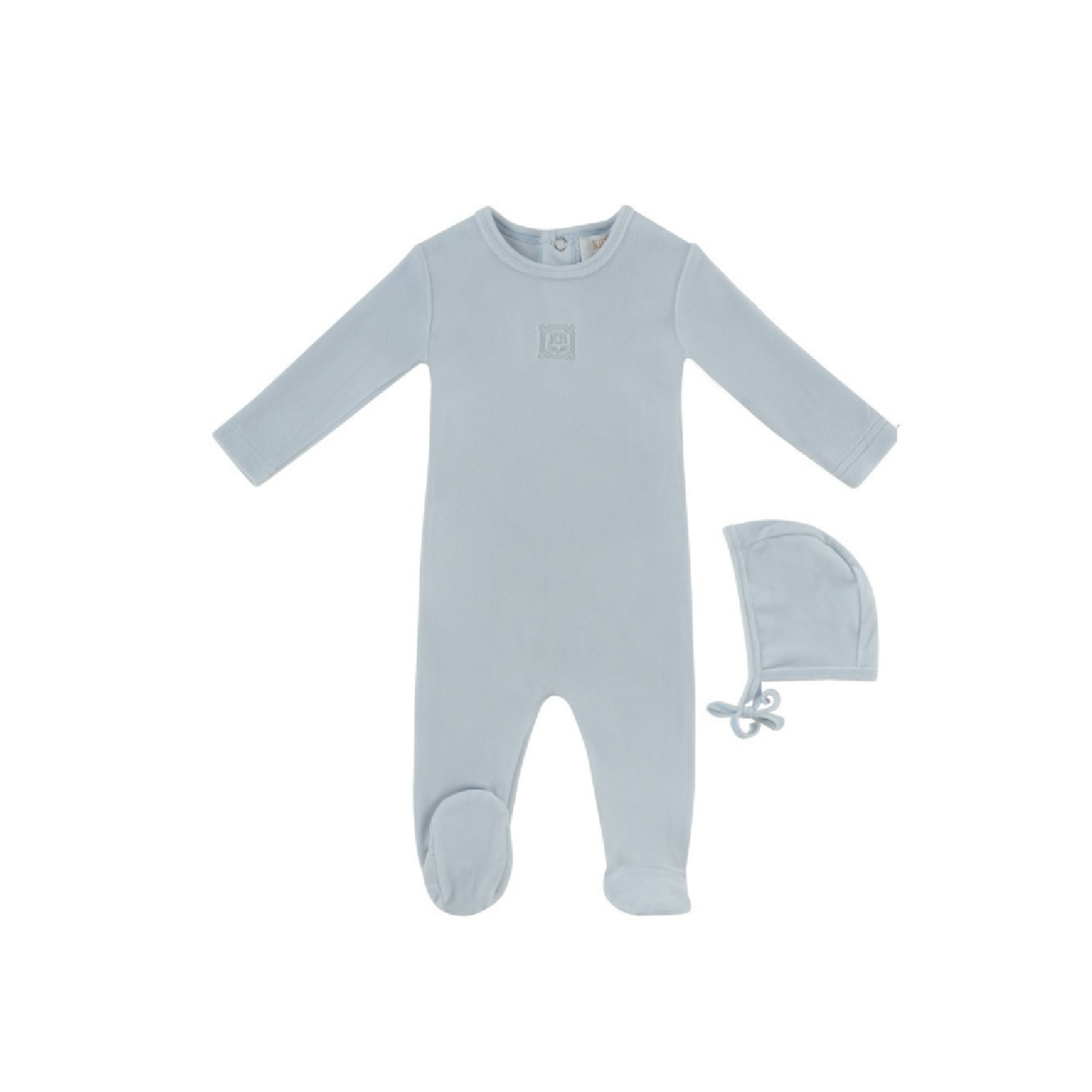 Kipp Baby Blue KB Logo Footie & Hat Set