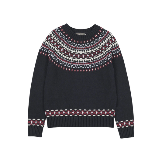Sweet Threads Blue Aster Crew Neck Long Sleeve Sweater