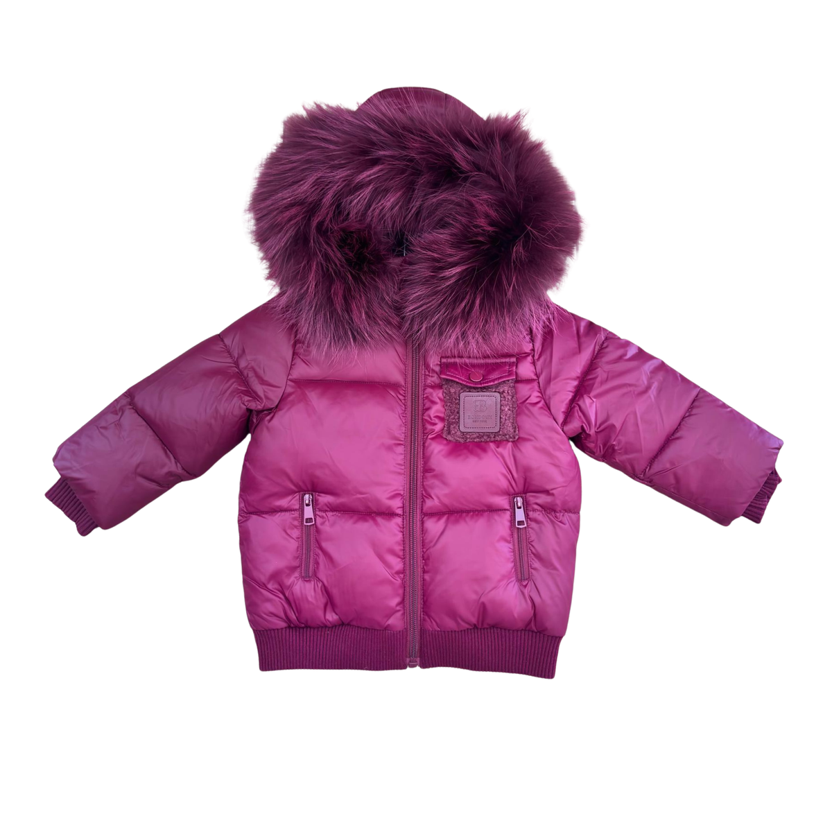 Bondoux Plum Leather Patch Sherpa Pocket Jacket