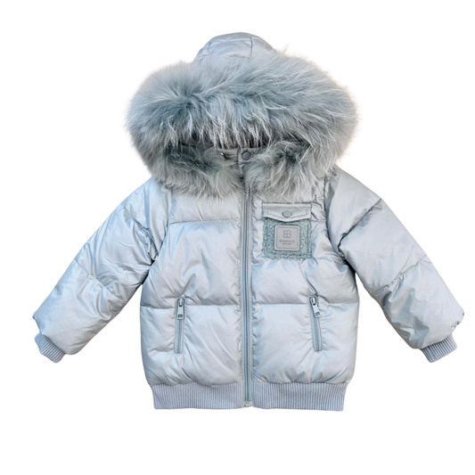 Bondoux Sage Leather Patch Sherpa Pocket Jacket
