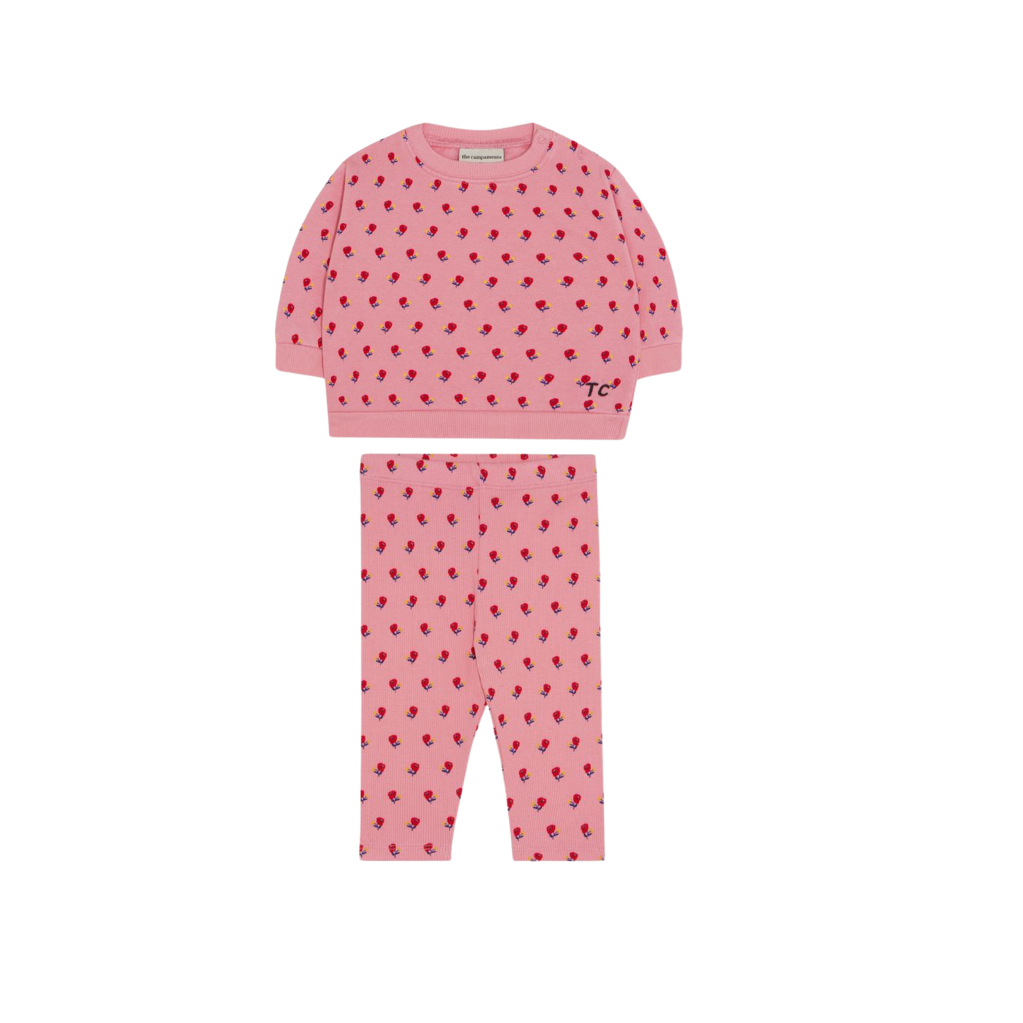 The Campamento Pink Flowers Long Sleeve Sweatshirt Pants Set
