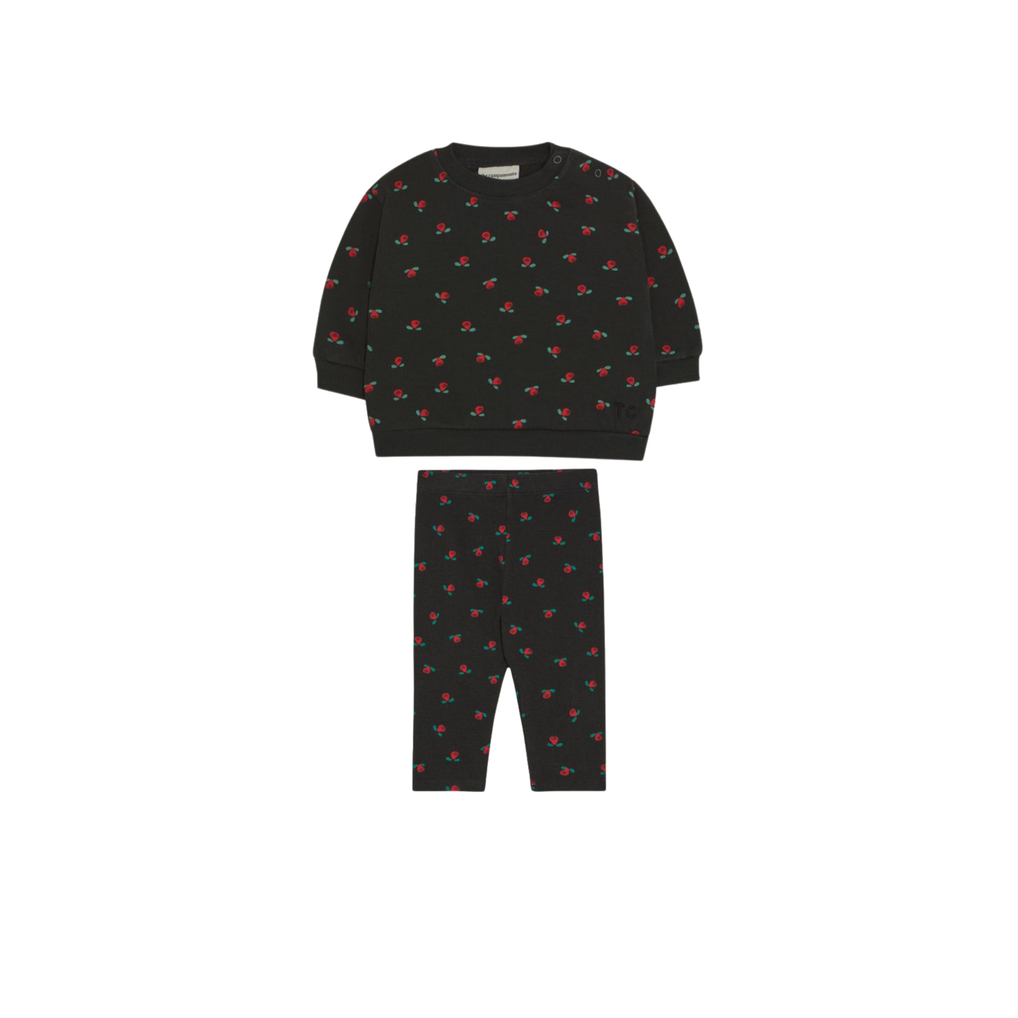 The Campamento Grey Flowers Sweatshirt Leggings Set