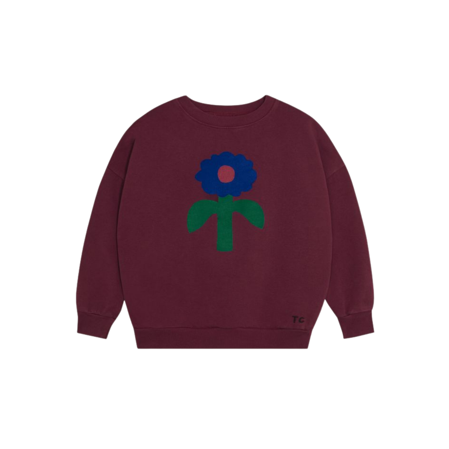 The Campamento Burgundy Big Daisy Long Sleeve Sweatshirt