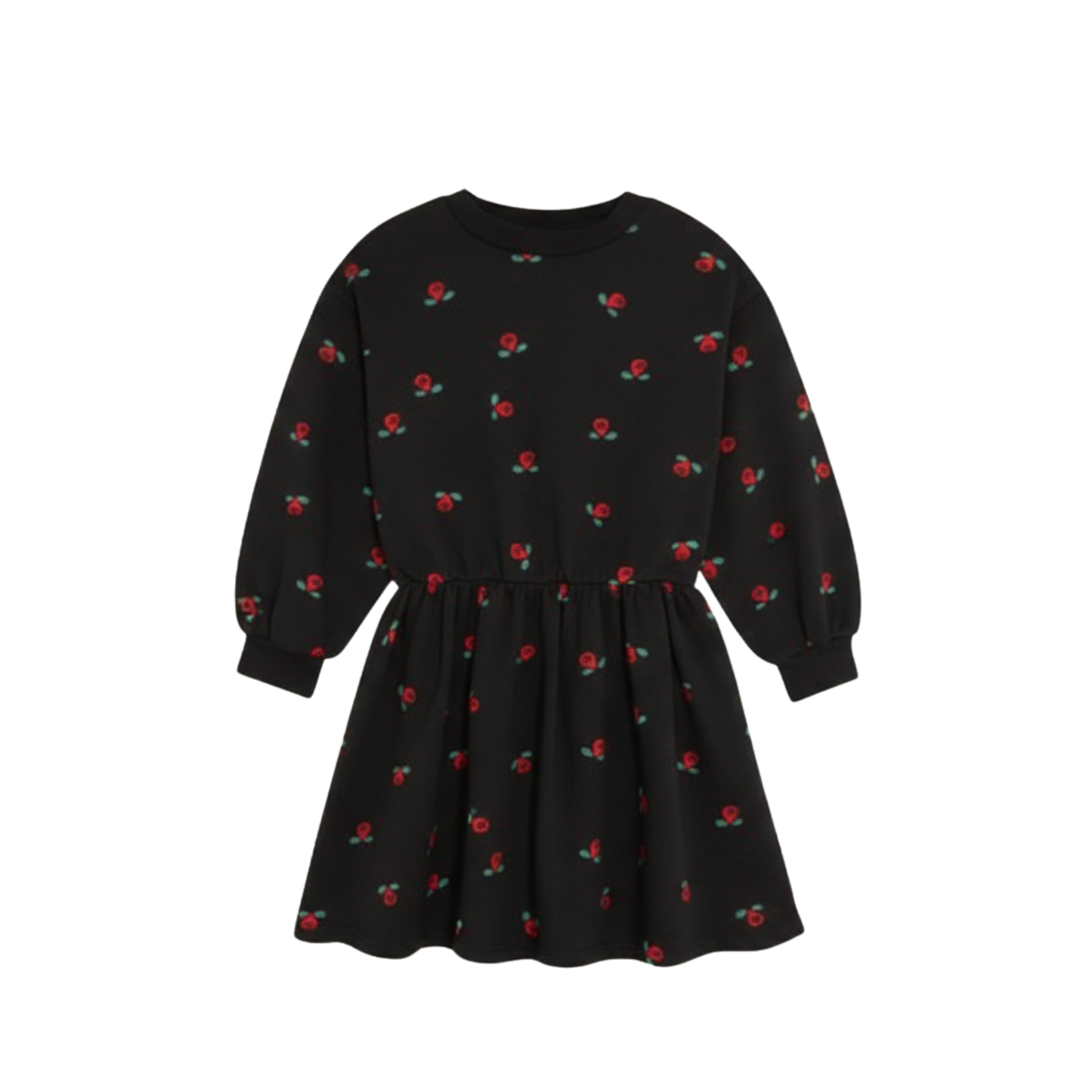 The Campamento Grey Flowers Long Sleeve Dress