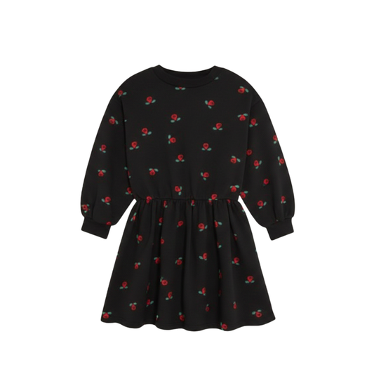 The Campamento Grey Flowers Long Sleeve Dress