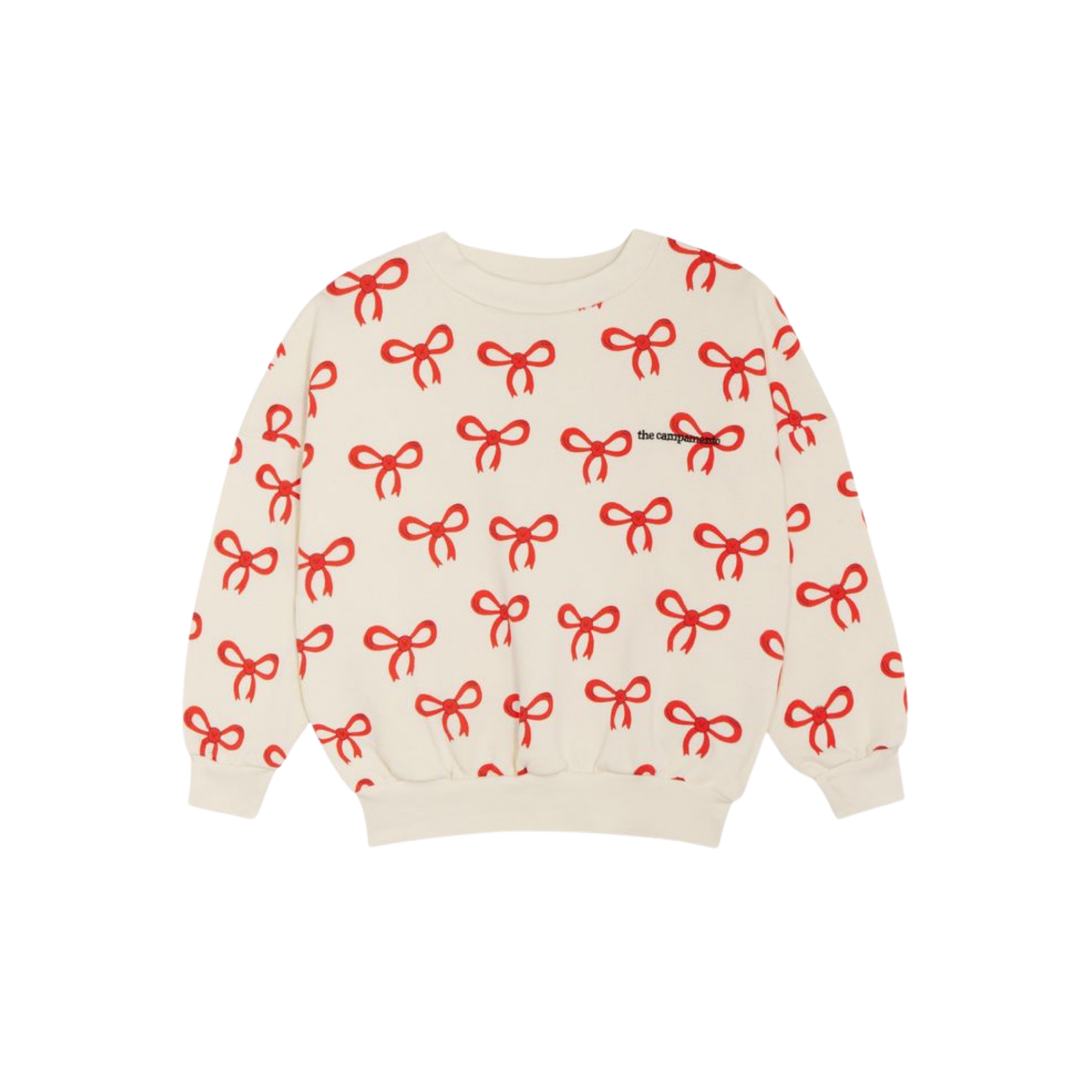 The Campamento Ecru Big Bows Long Sleeve Sweatshirt