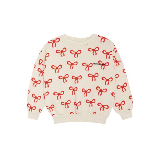 The Campamento Ecru Big Bows Long Sleeve Sweatshirt