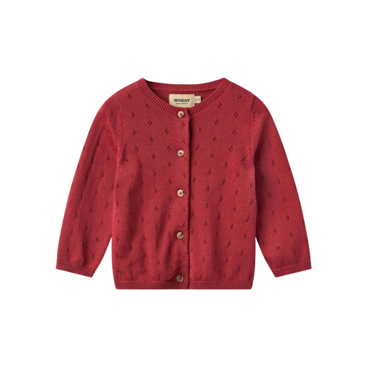 Wheat Red Cherry Maia Long Sleeve Cardigan