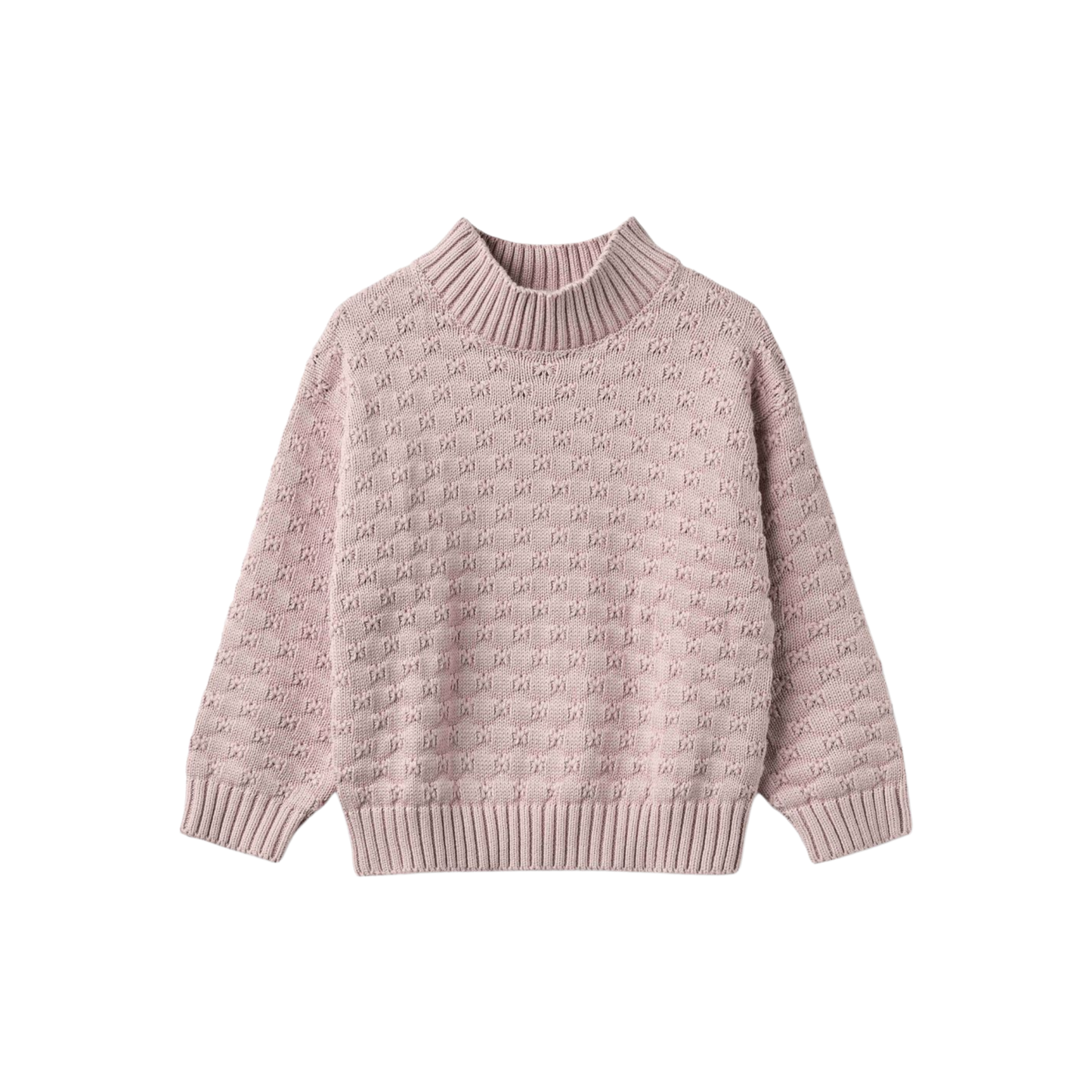 Wheat Soft Lilac Abby Chunky Knit Long Sleeve Sweater