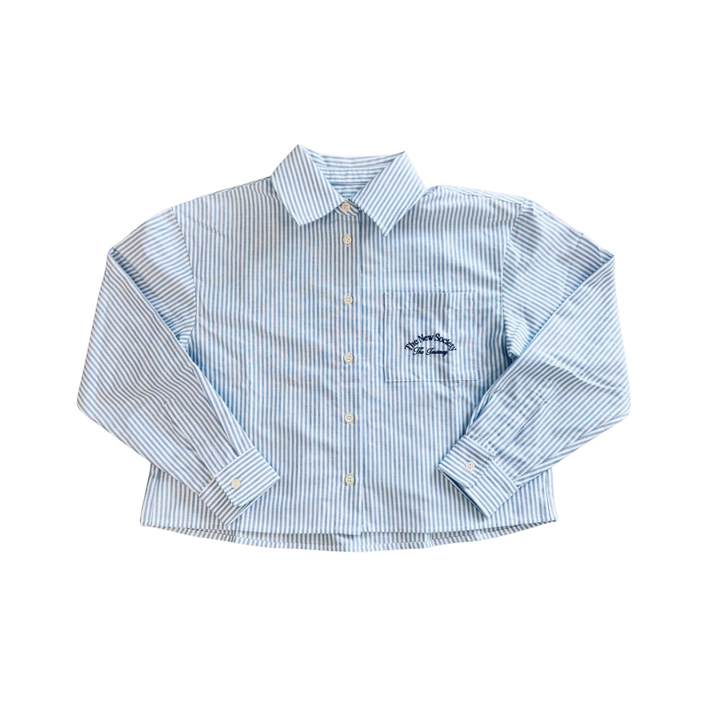 The New Society Sky Blue Stripes Finn Long Sleeve Shirt