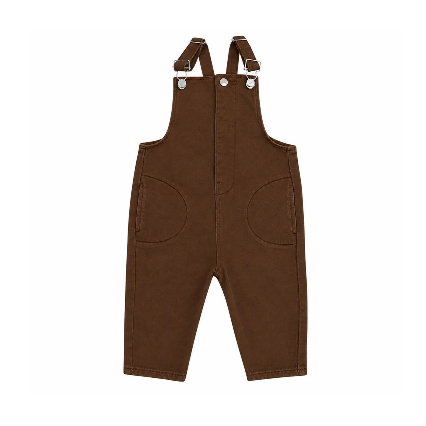 Little Parni Brown Denim Denim Overalls