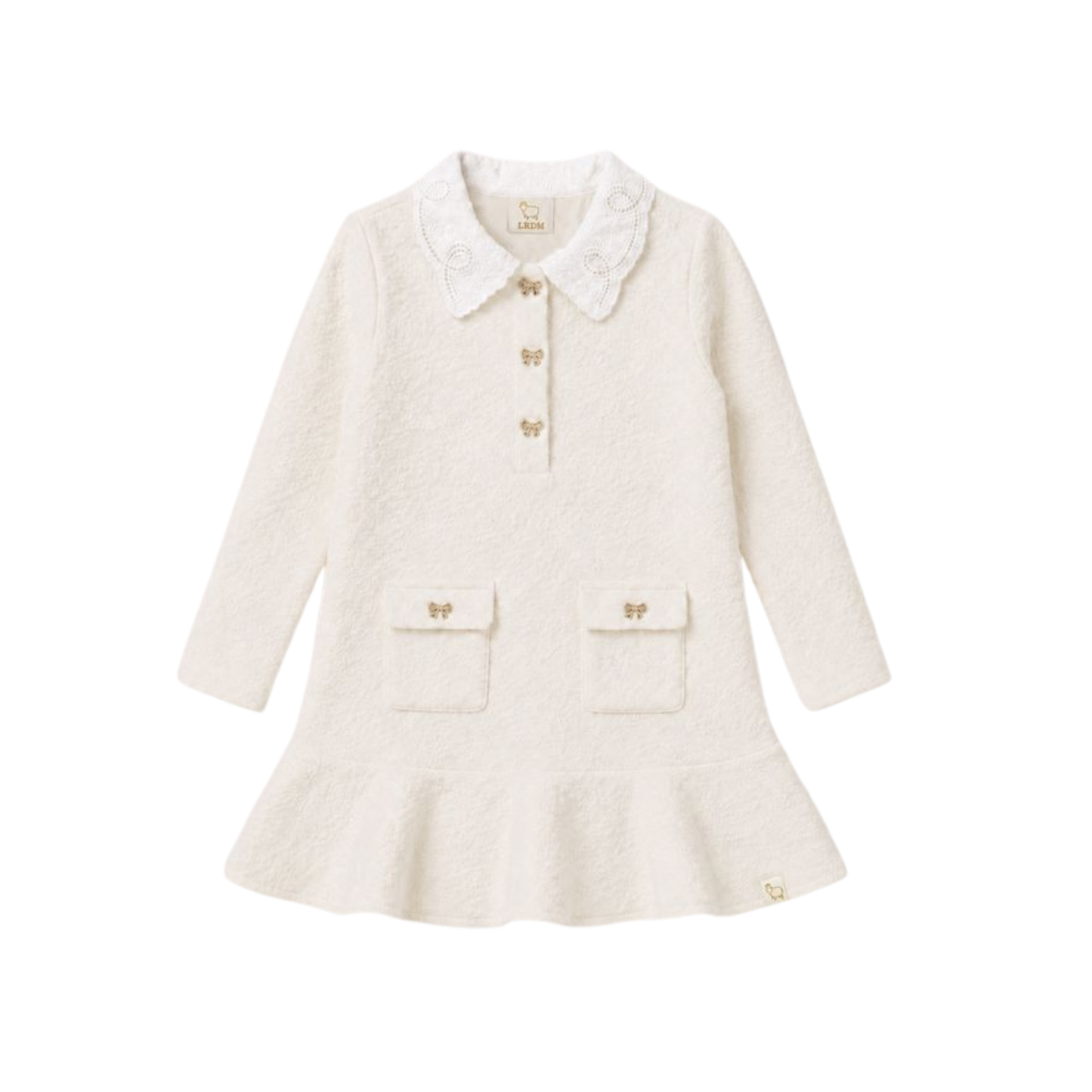 Lrdm Winter White Mara Tweed Long Sleeve Dress