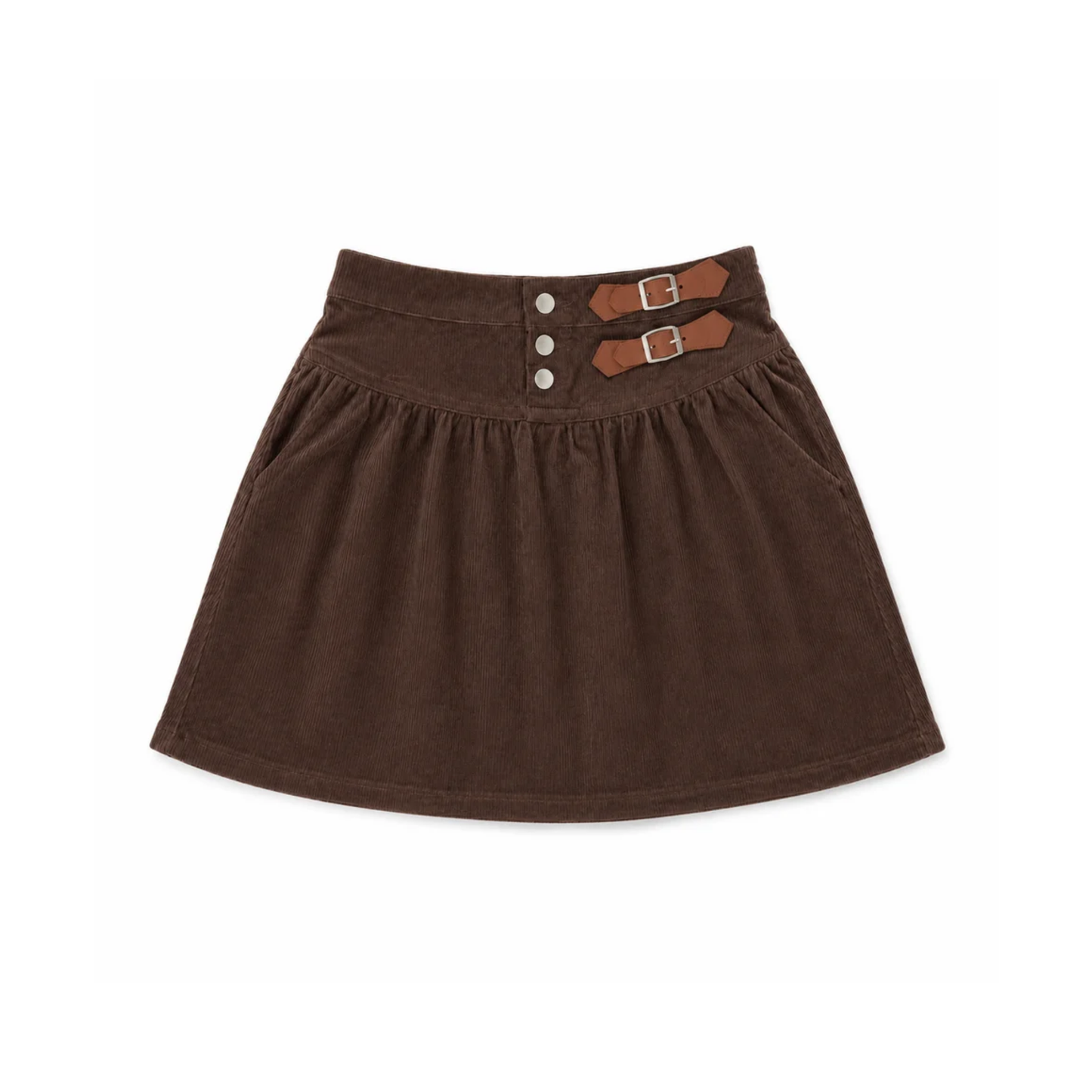 Bonjoy Brown Double Buckle Skirt