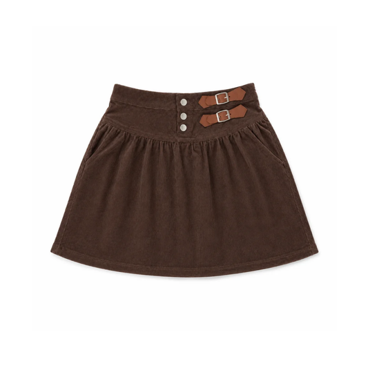 Bonjoy Brown Double Buckle Skirt
